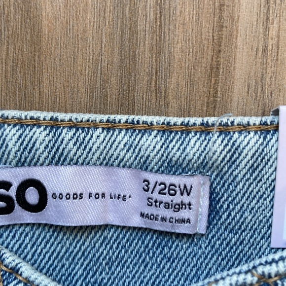 So Super high rise straight woven denim jean pant quilted design waistband 3 26 - Picture 12 of 17